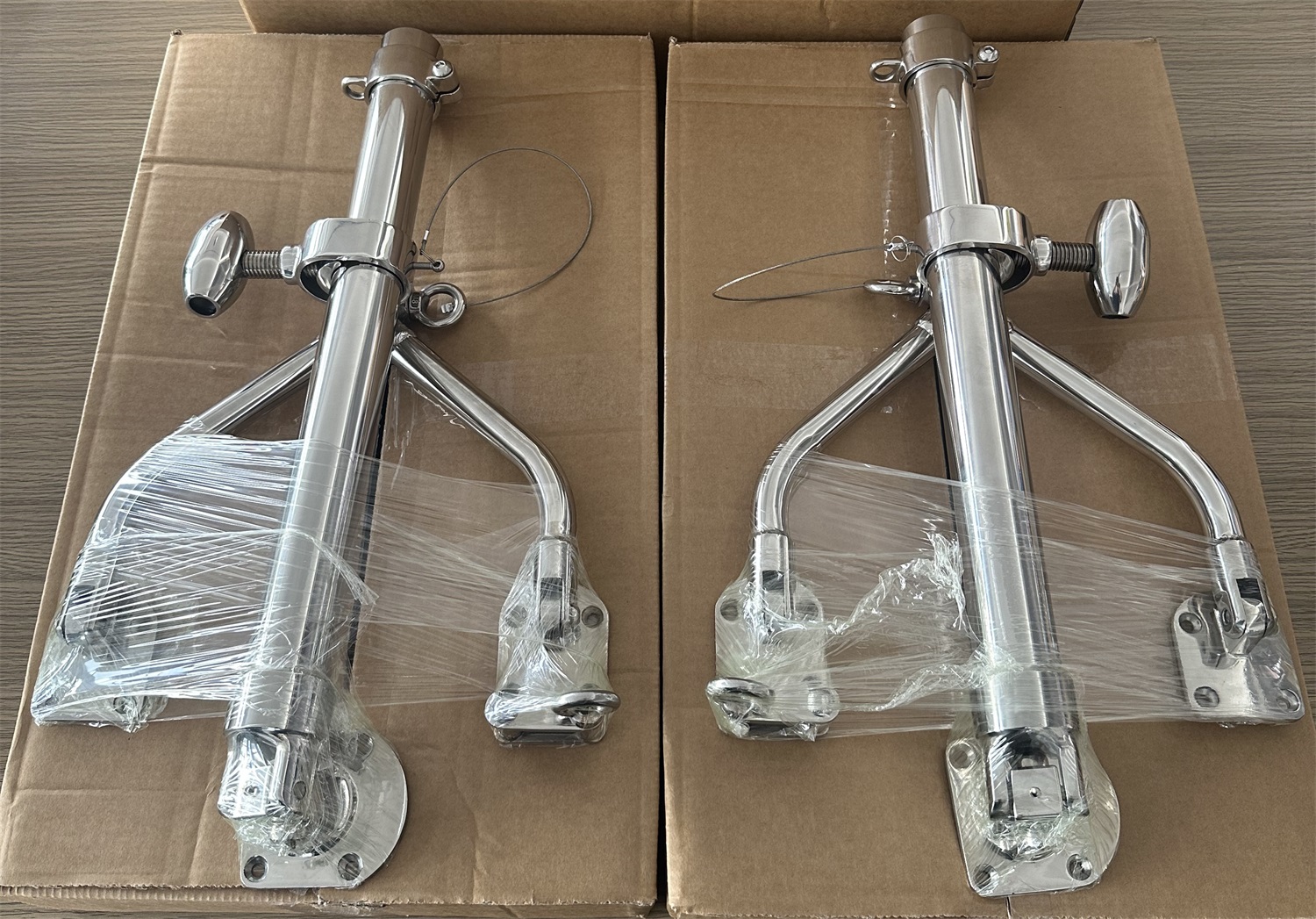 Stainless steel wishbone outrigger pangkalan dudukan pancing