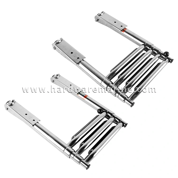 Stainless Steel 3/4 Step Boat Ladder Dengan Langkah Lebar
