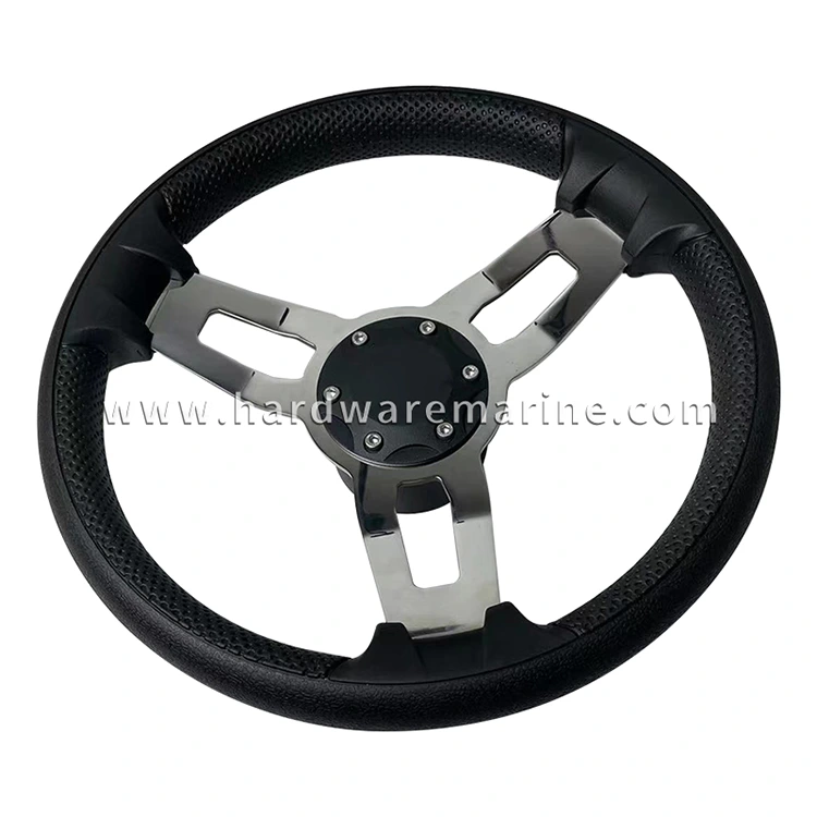 Roda kemudi 3-spoke marinir stainless steel
