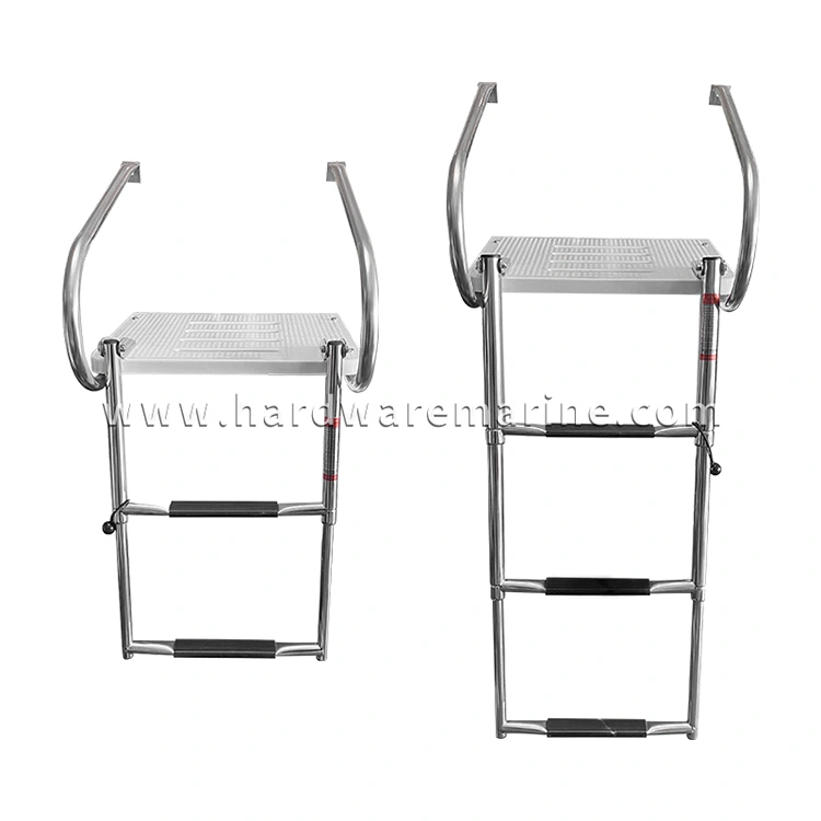 Teleskopik Lipat Stainless Steel 2/3 Step Ladder dengan Platform
